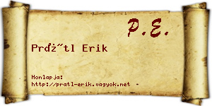 Prátl Erik névjegykártya
